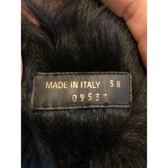 Prada Tobacco Burnished Leather Fur Combat Boot Orig $1400 Sz 38 / 7.5 8~ Mint - Picture 11 of 12